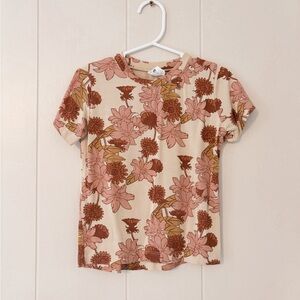 Kate Quinn Neutral Retro Floral Bamboo T-Shirt